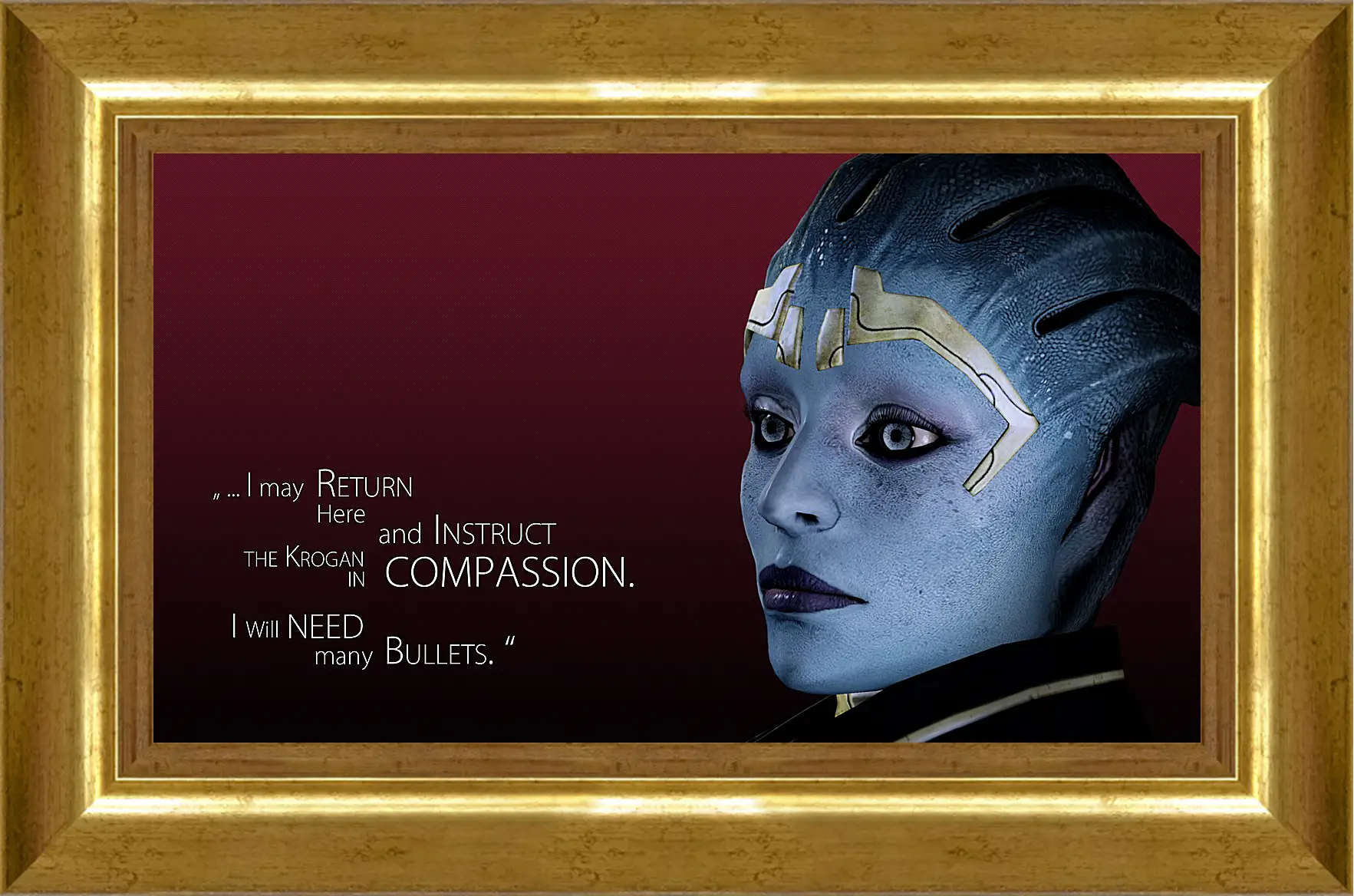 Картина в раме - mass effect, justicar samara, quote
