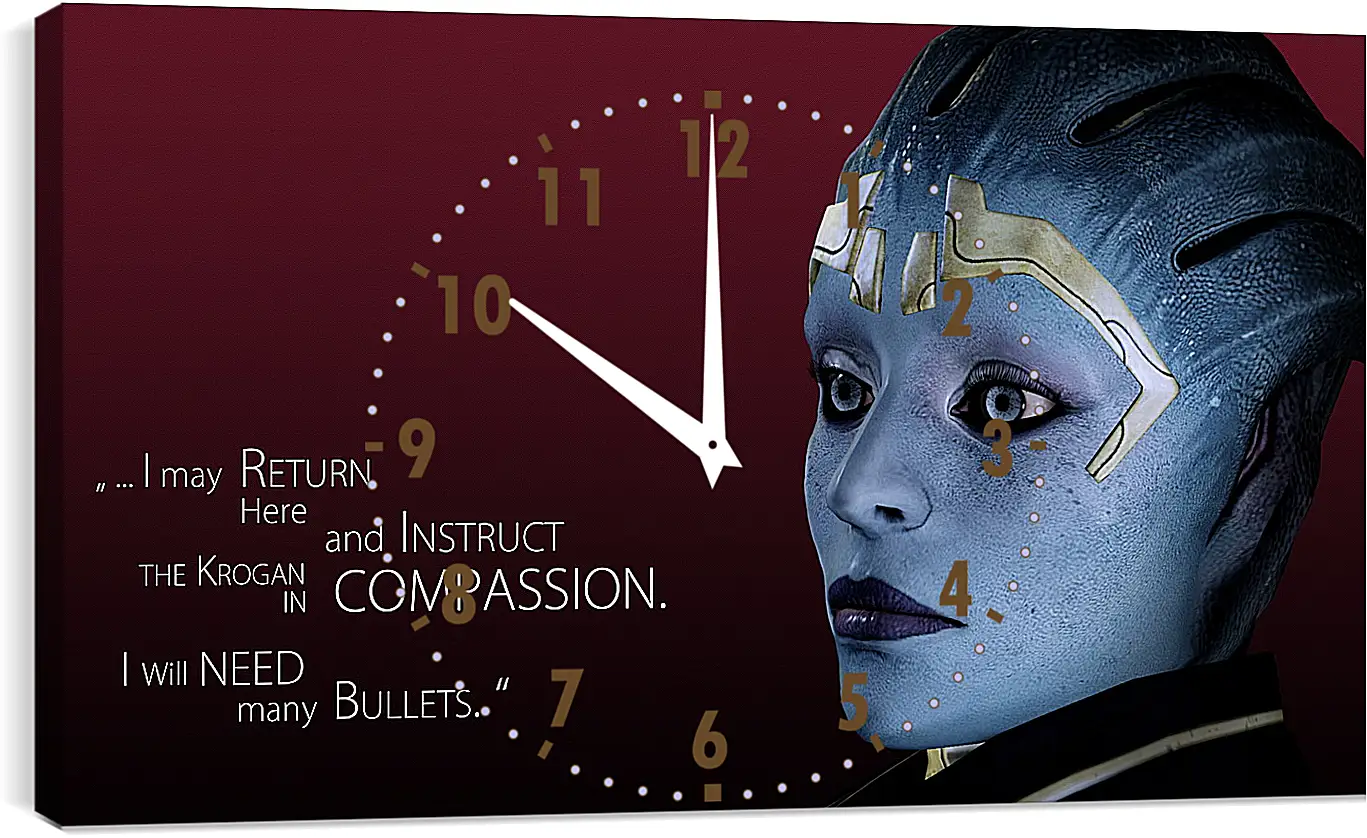 Часы картина - mass effect, justicar samara, quote
