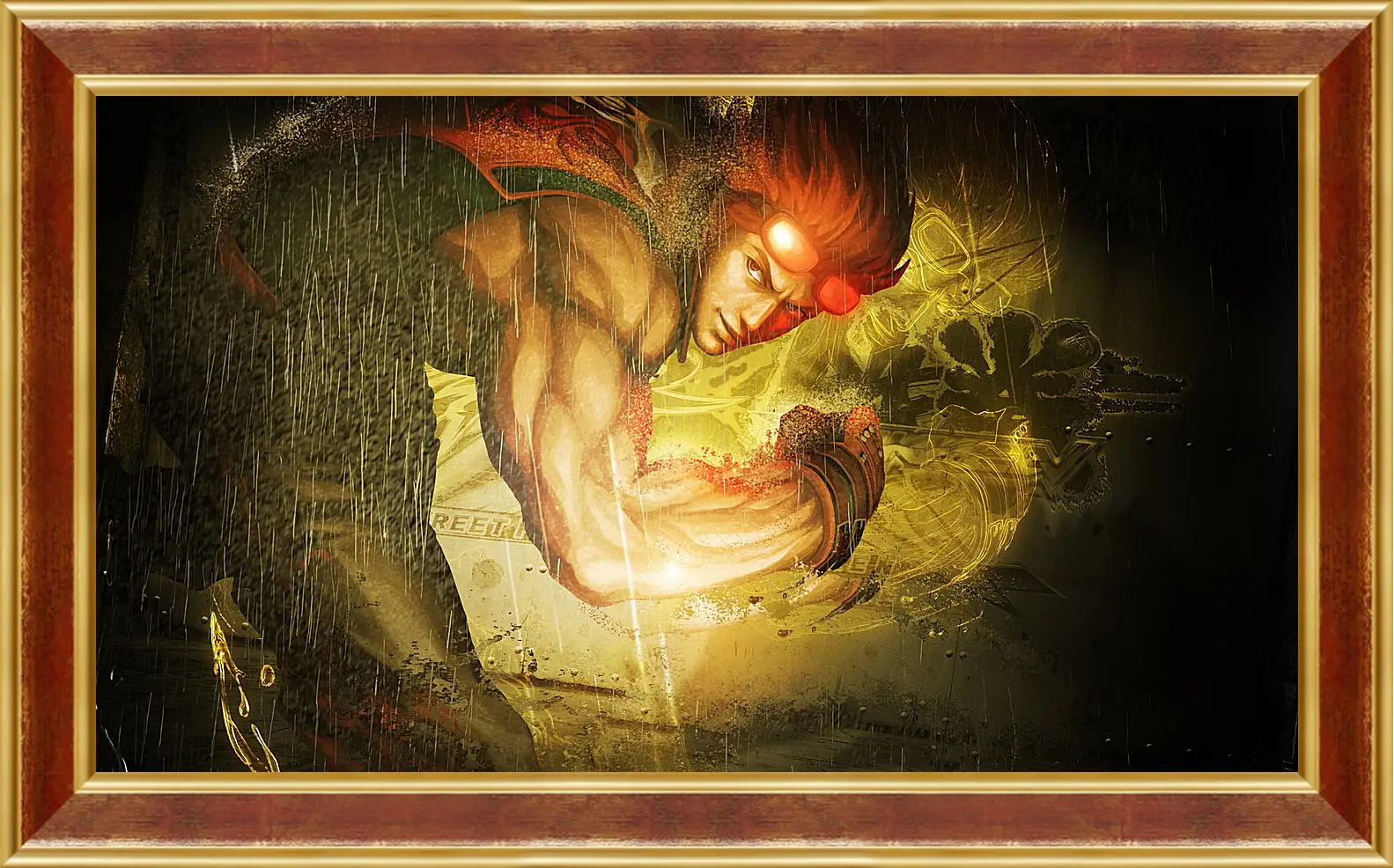 Картина в раме - street fighter x tekken, fighter, rain
