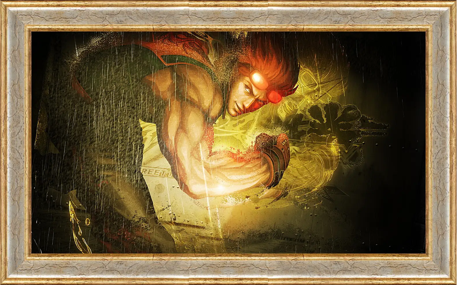 Картина в раме - street fighter x tekken, fighter, rain
