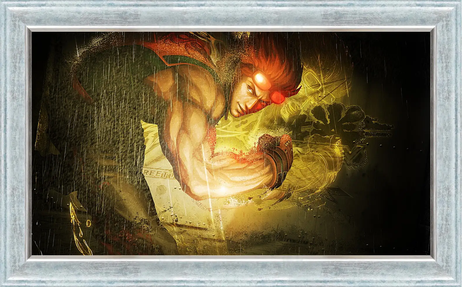 Картина в раме - street fighter x tekken, fighter, rain
