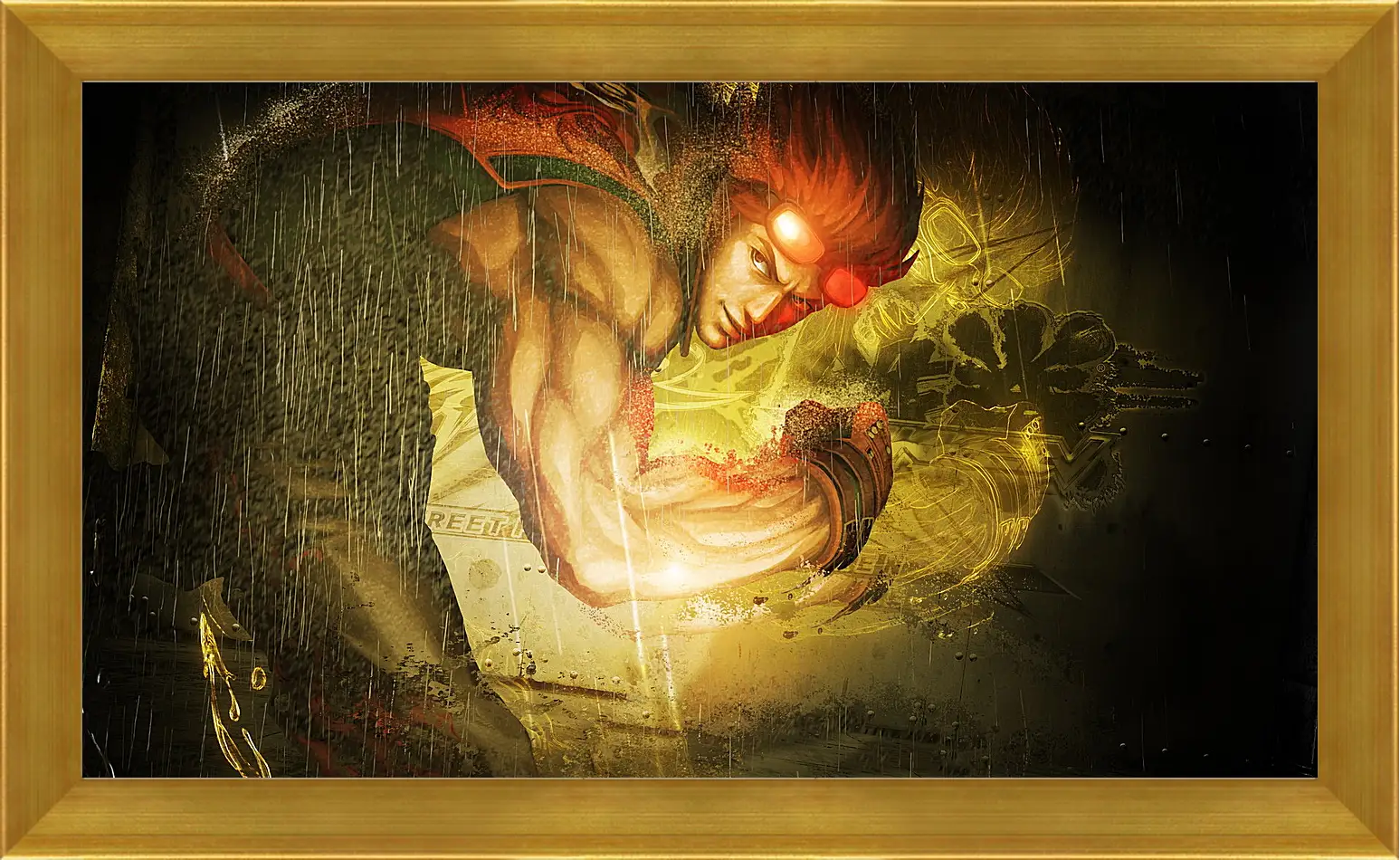 Картина в раме - street fighter x tekken, fighter, rain
