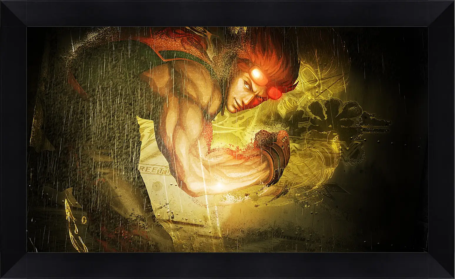 Картина в раме - street fighter x tekken, fighter, rain
