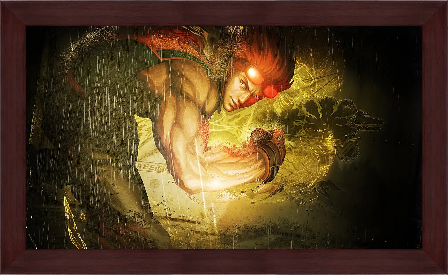 Картина в раме - street fighter x tekken, fighter, rain
