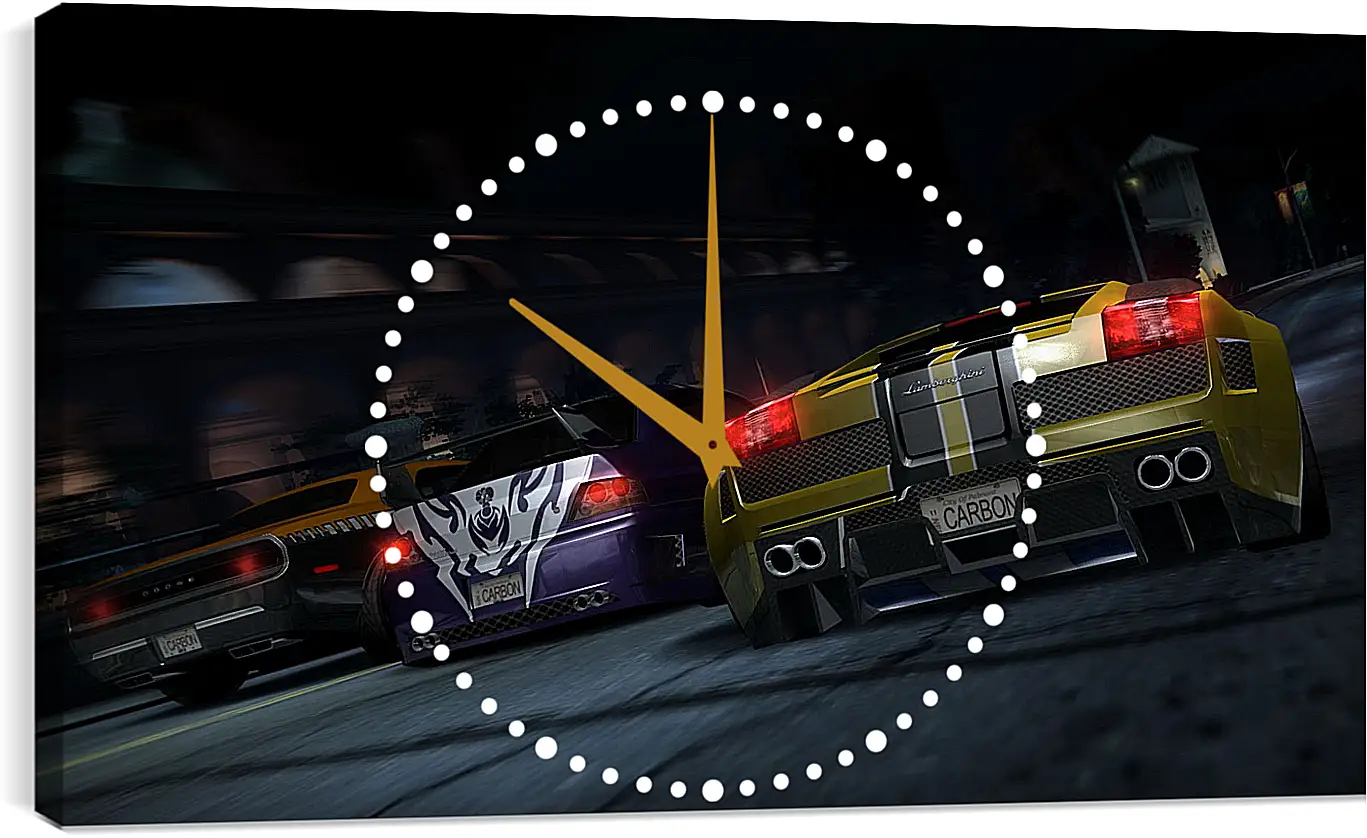 Часы картина - need for speed carbon, cars, night

