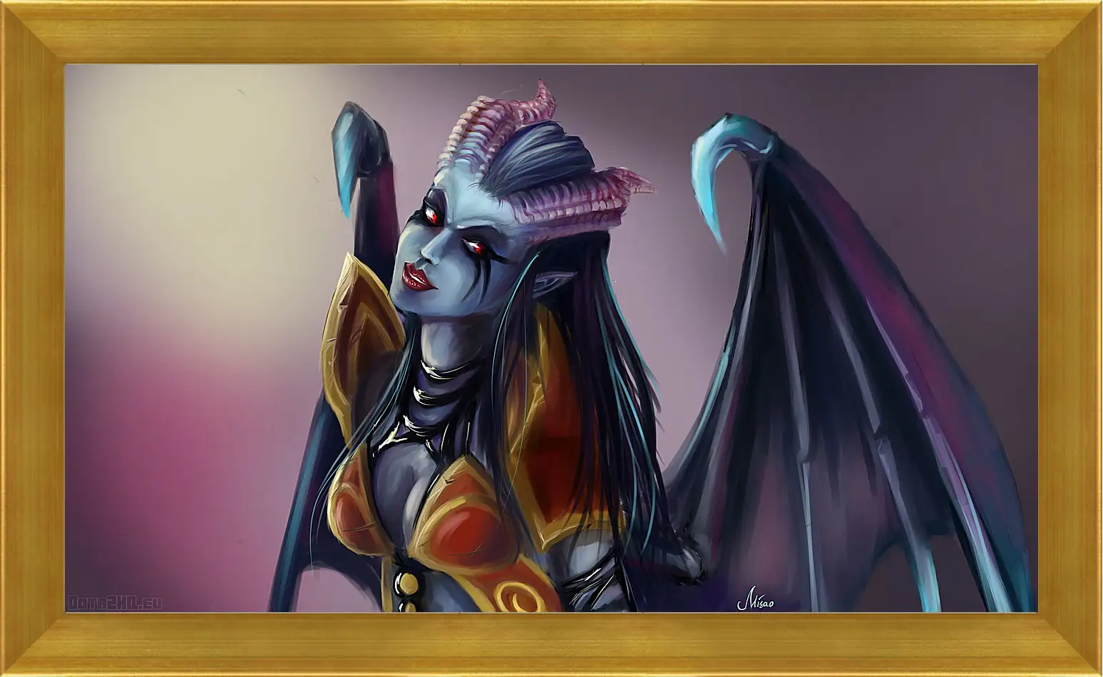 Картина в раме - queen of pain, dota 2, art