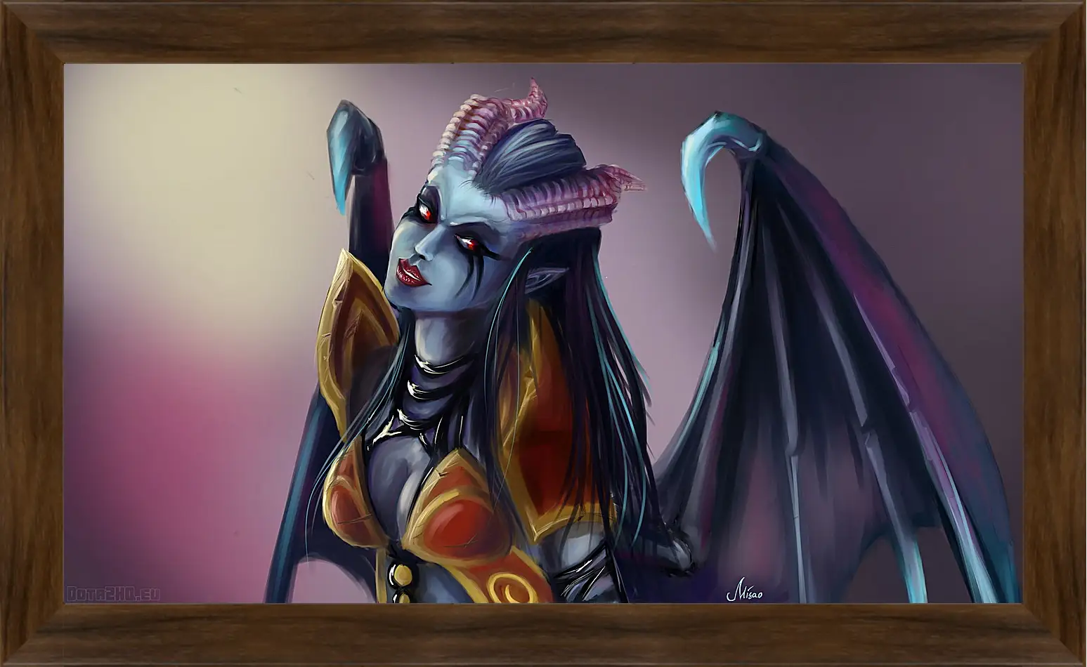 Картина в раме - queen of pain, dota 2, art