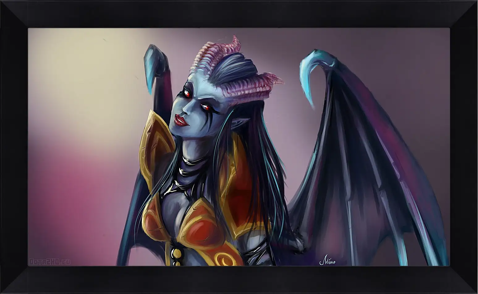 Картина в раме - queen of pain, dota 2, art