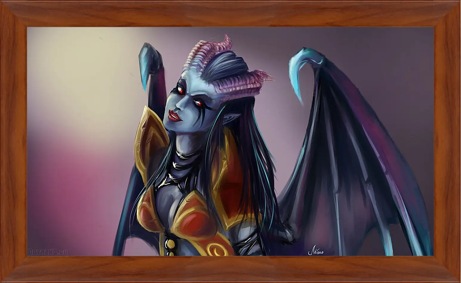 Картина в раме - queen of pain, dota 2, art