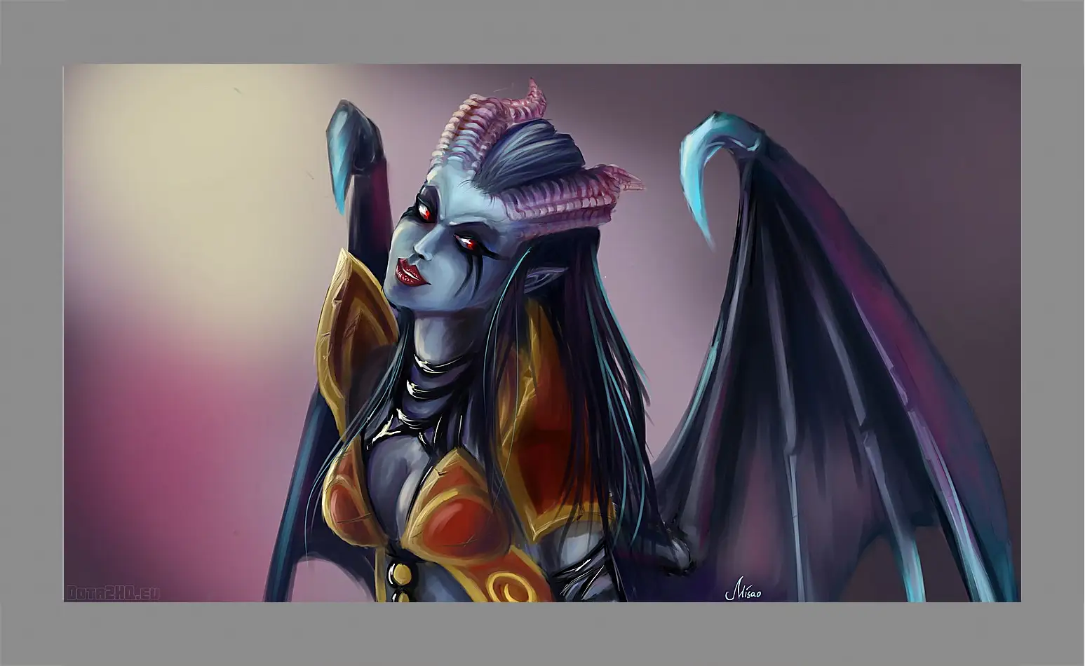 Картина в раме - queen of pain, dota 2, art