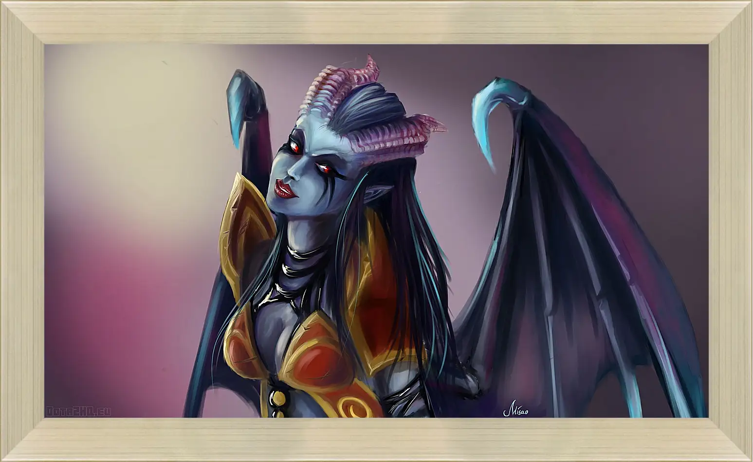 Картина в раме - queen of pain, dota 2, art