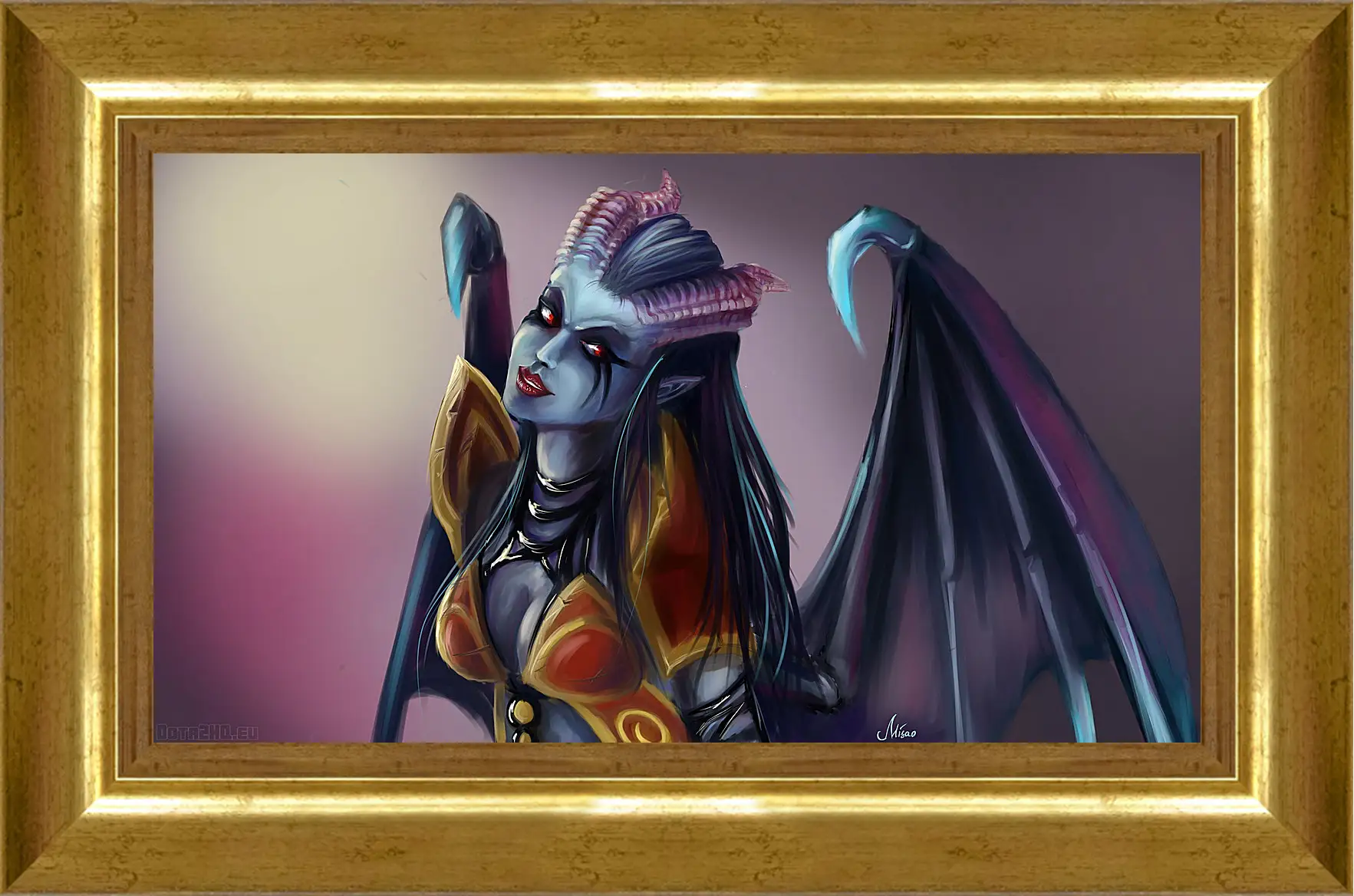 Картина в раме - queen of pain, dota 2, art