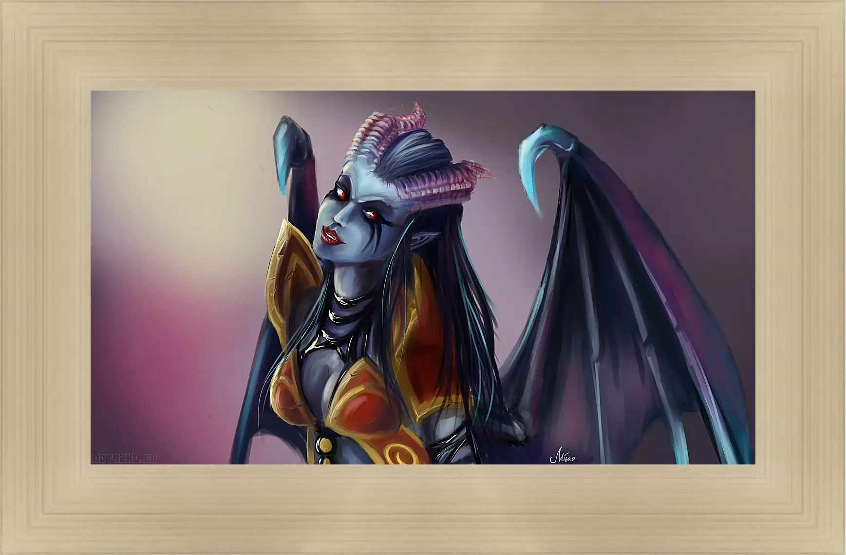 Картина в раме - queen of pain, dota 2, art