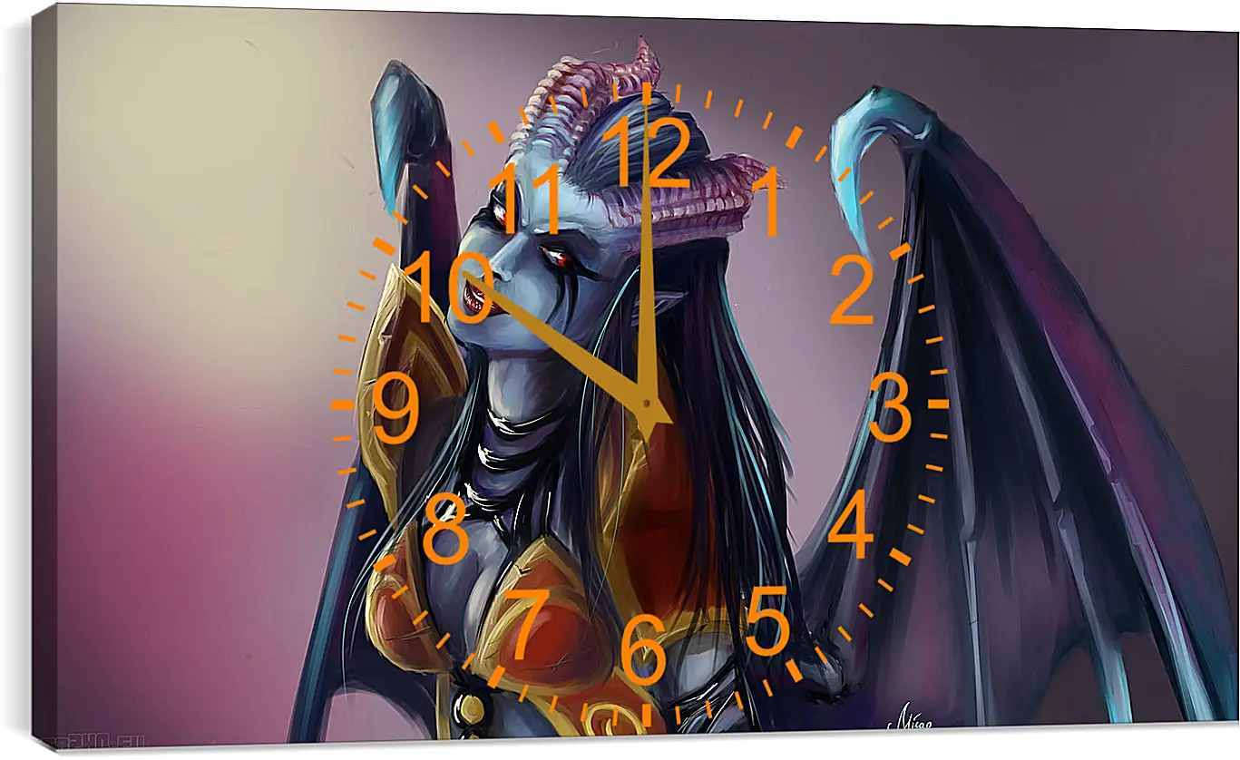 Часы картина - queen of pain, dota 2, art