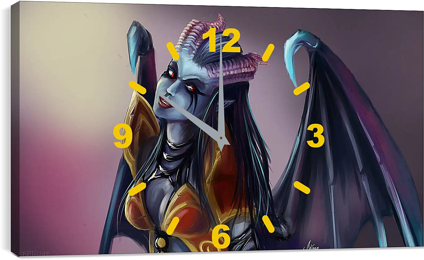 Часы картина - queen of pain, dota 2, art