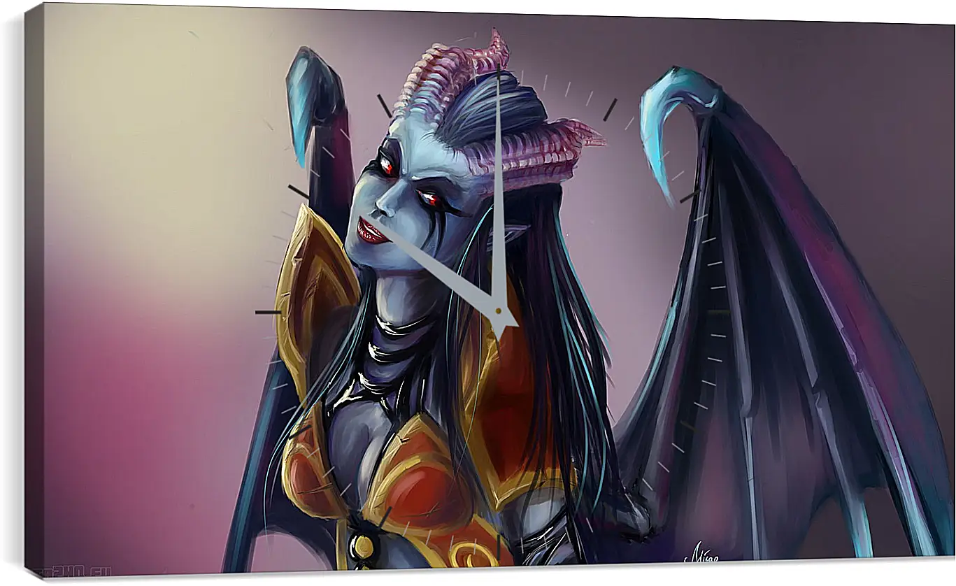 Часы картина - queen of pain, dota 2, art