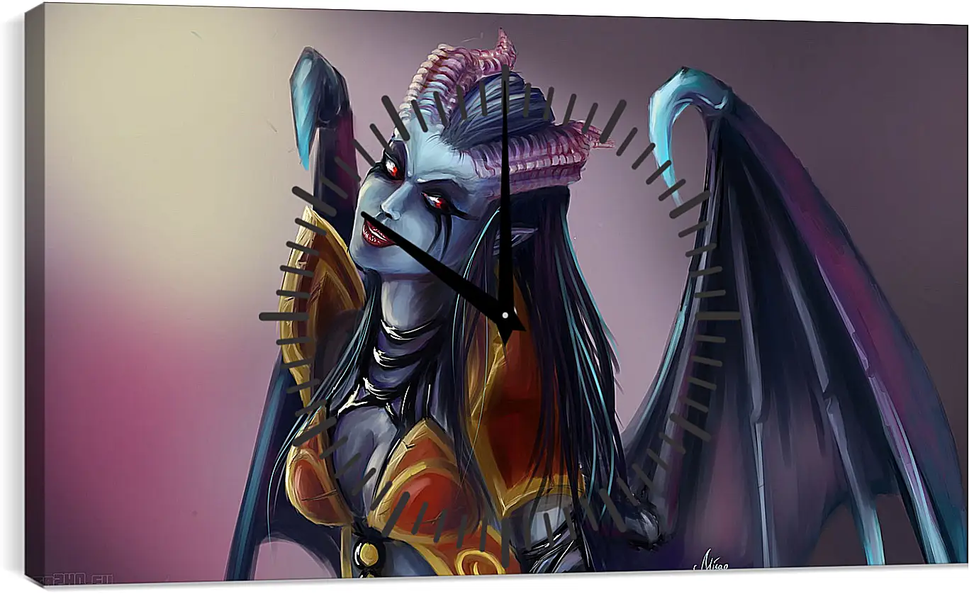 Часы картина - queen of pain, dota 2, art