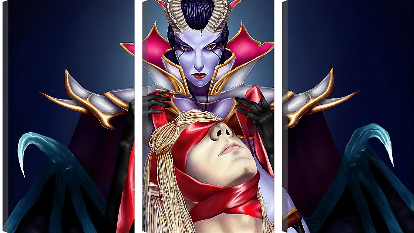 Модульная картина - queen of pain, invoker, dota 2