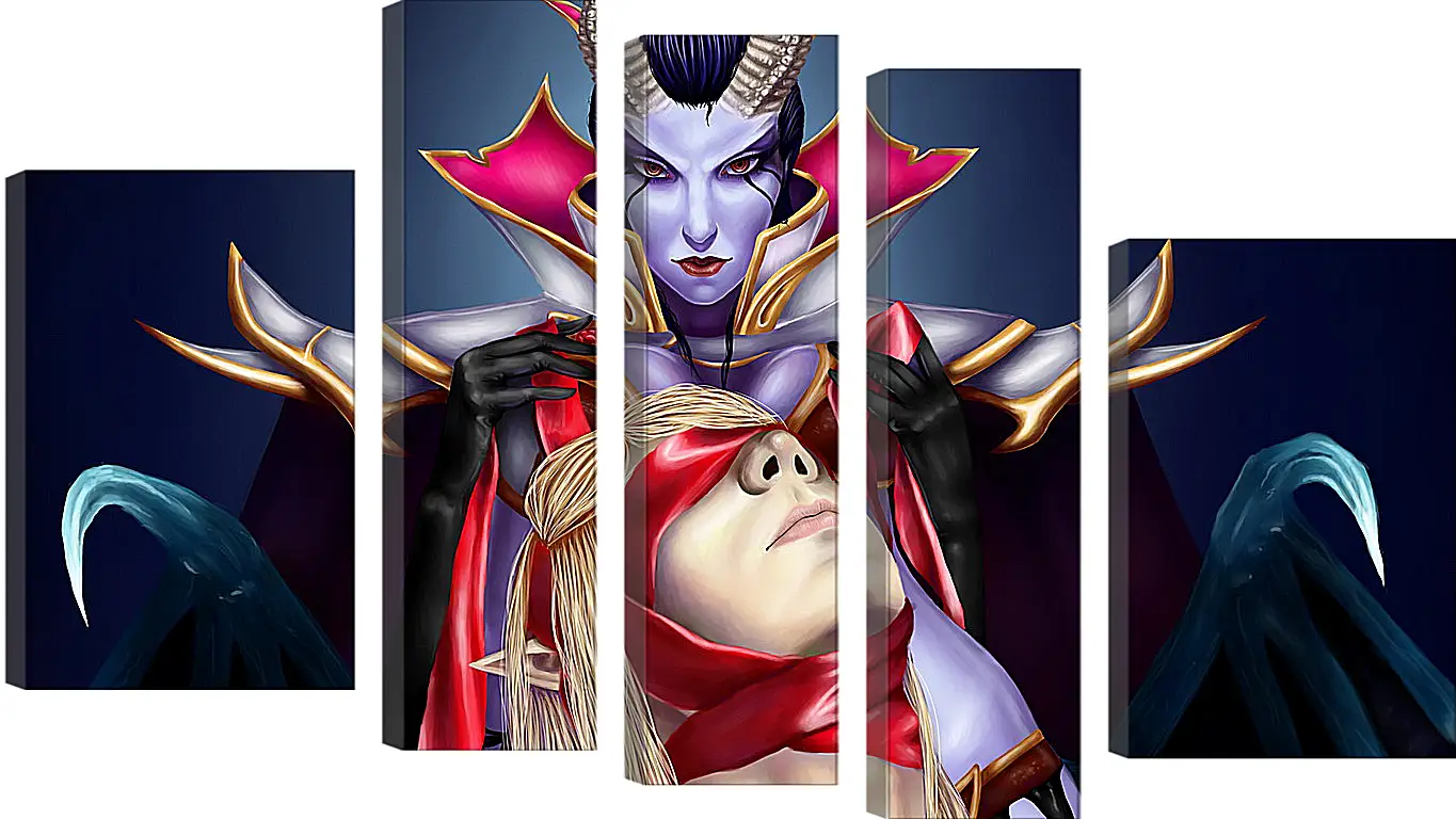 Модульная картина - queen of pain, invoker, dota 2