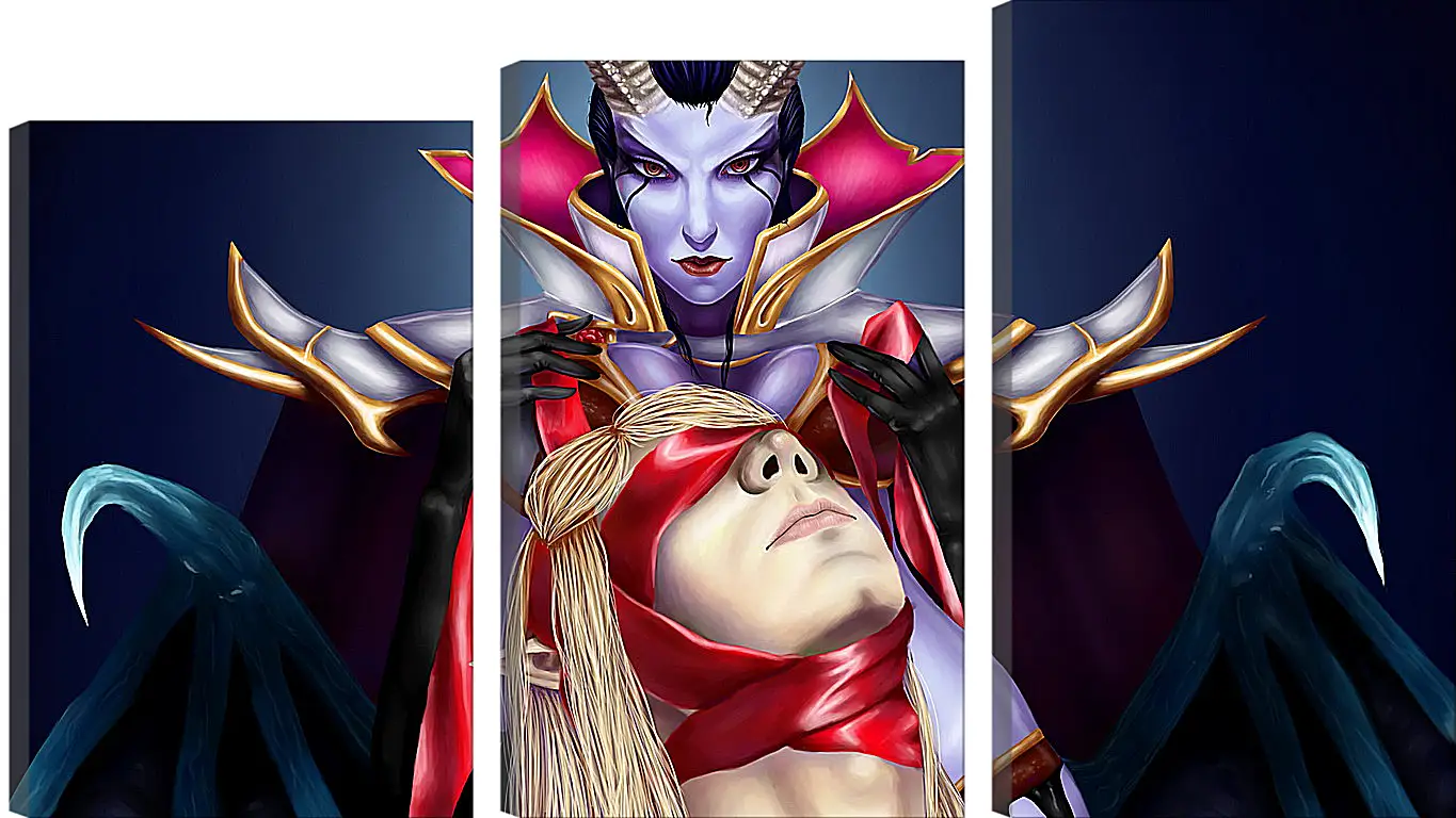 Модульная картина - queen of pain, invoker, dota 2