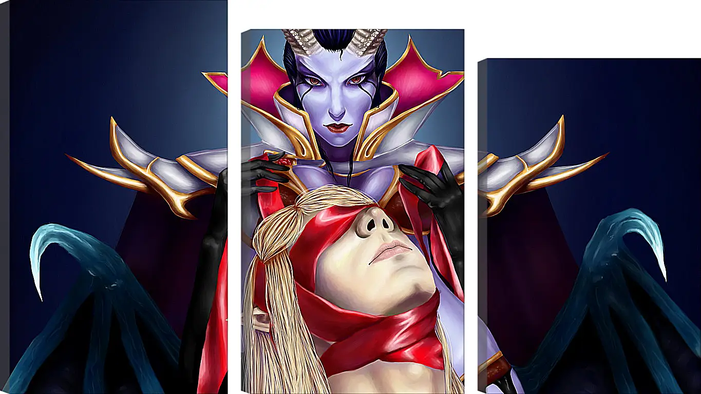 Модульная картина - queen of pain, invoker, dota 2