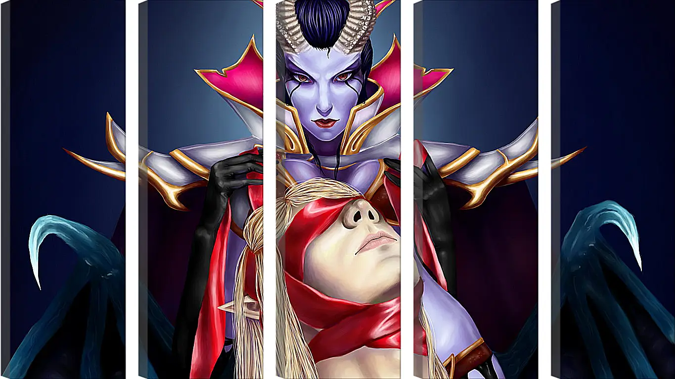 Модульная картина - queen of pain, invoker, dota 2