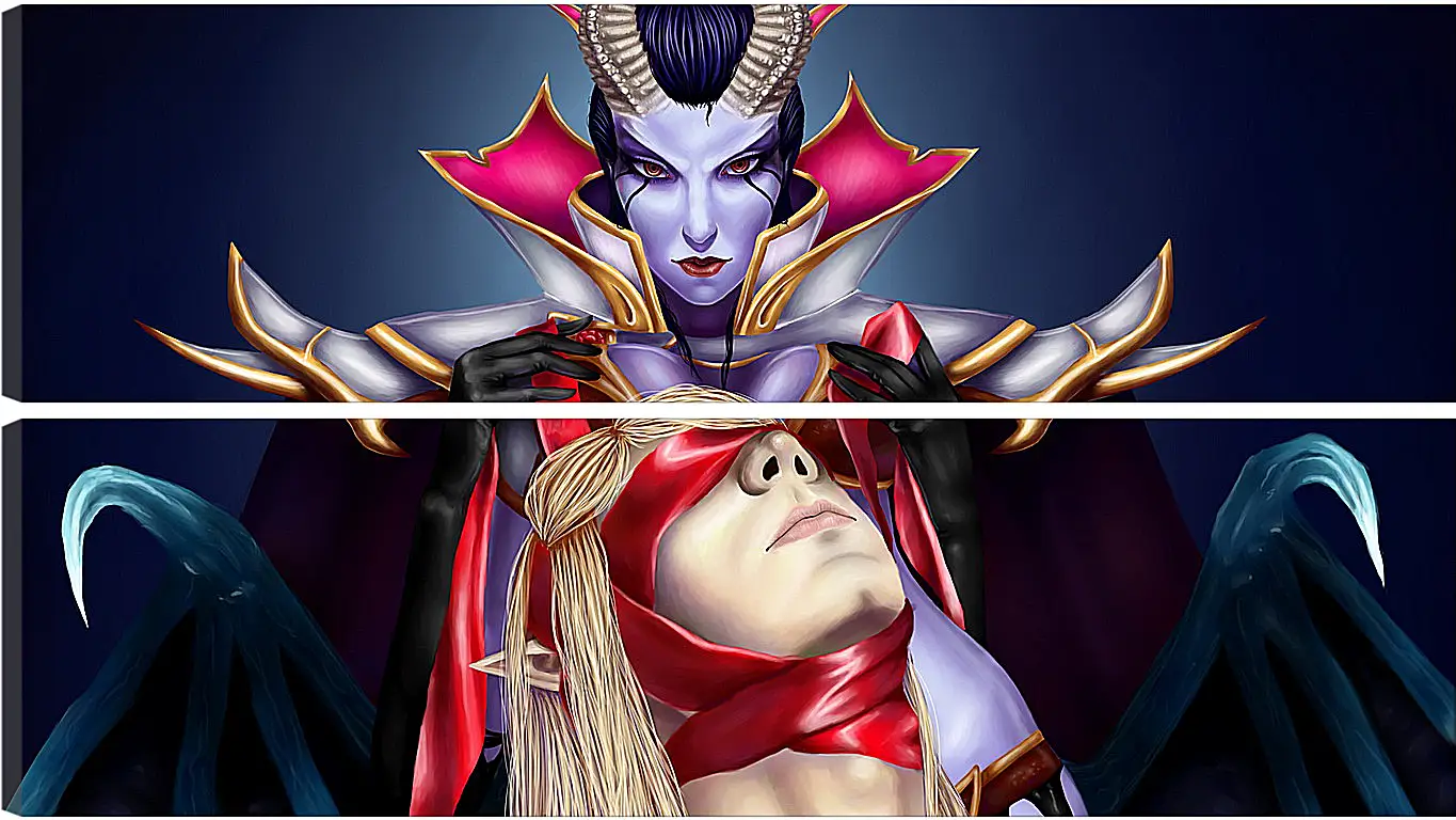 Модульная картина - queen of pain, invoker, dota 2