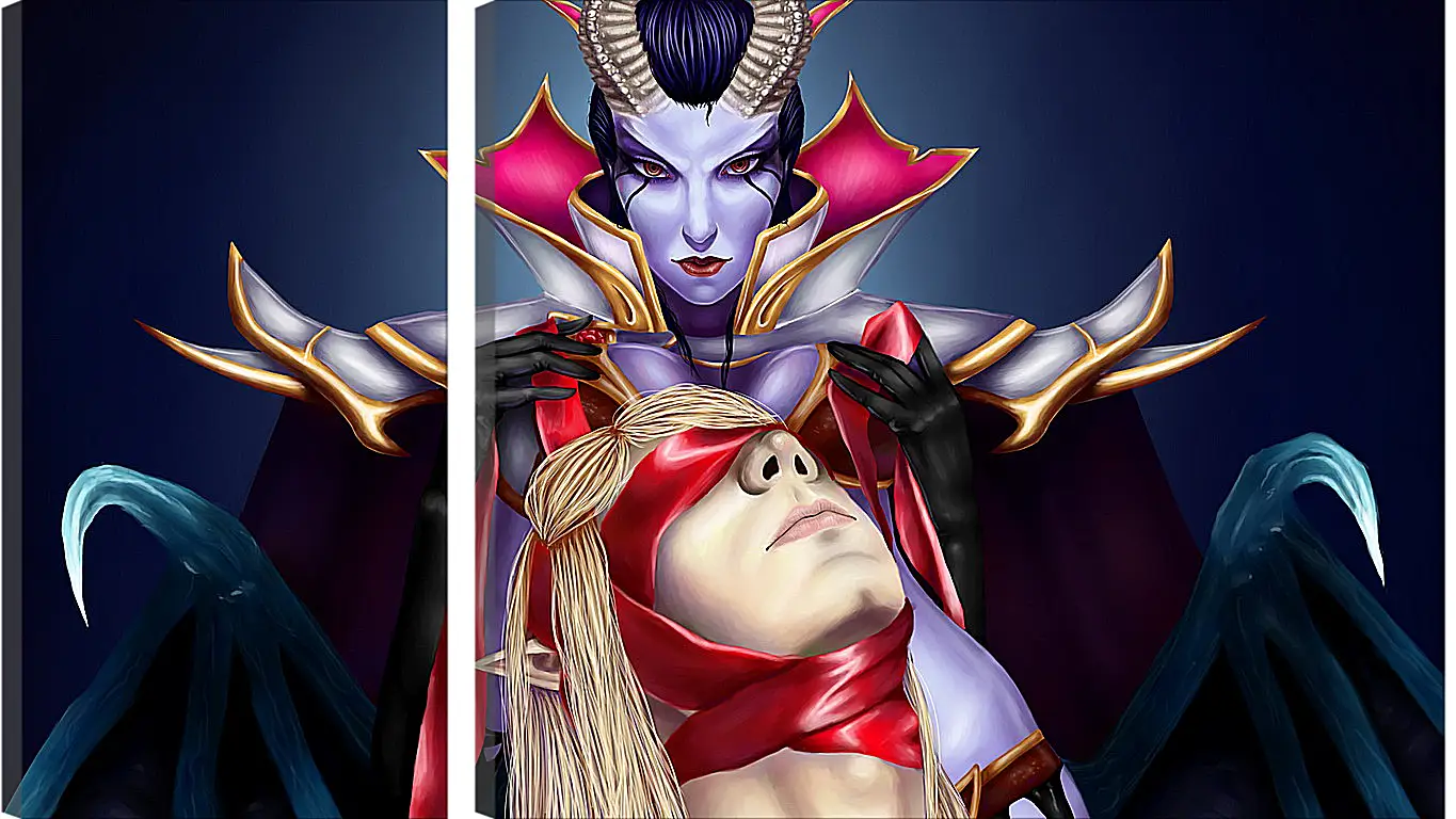 Модульная картина - queen of pain, invoker, dota 2