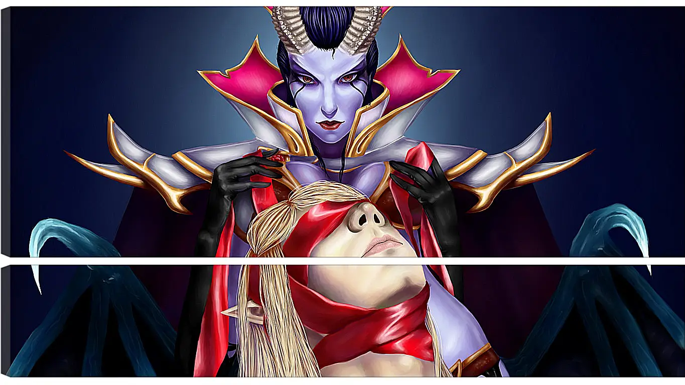 Модульная картина - queen of pain, invoker, dota 2