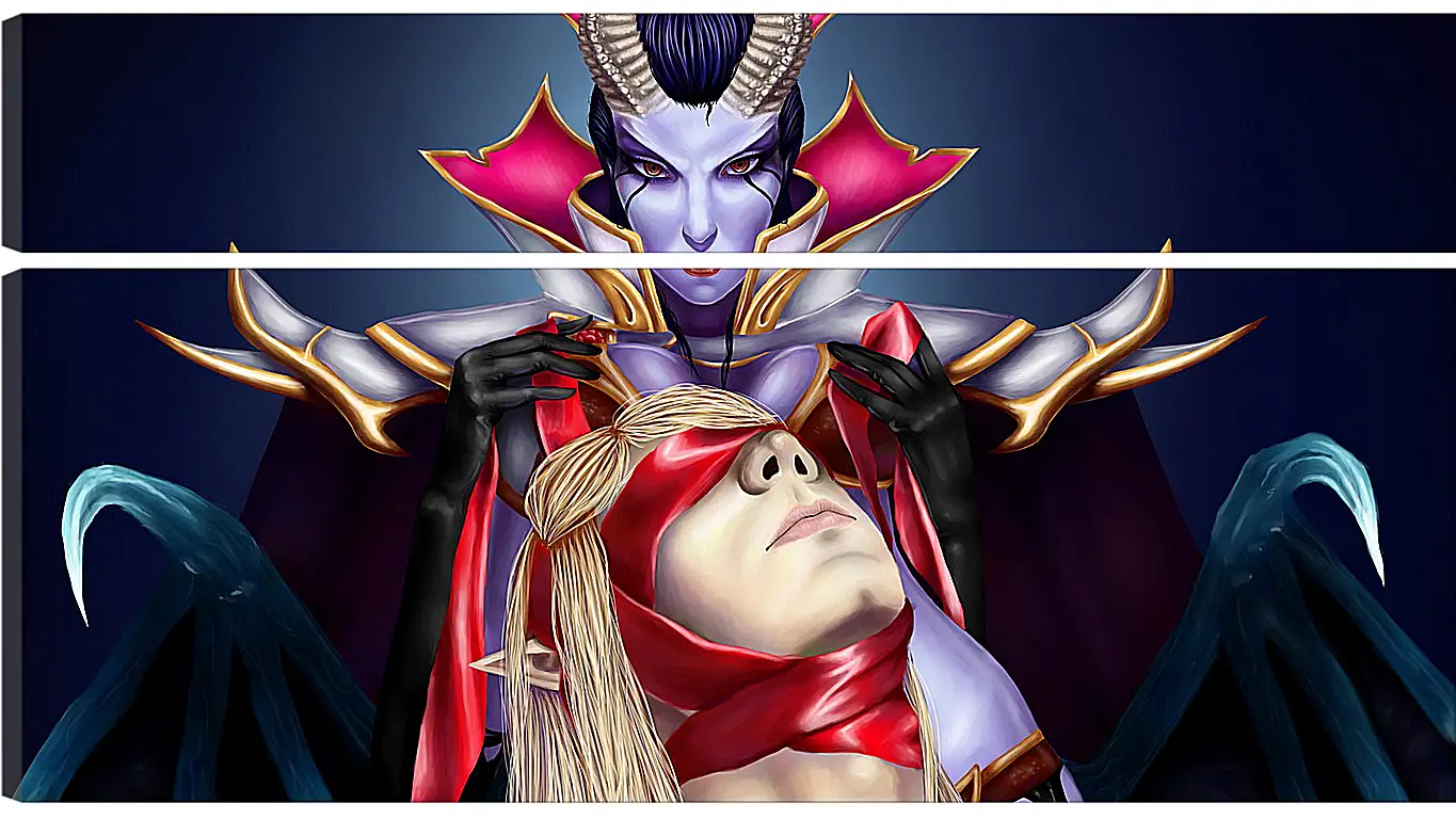 Модульная картина - queen of pain, invoker, dota 2