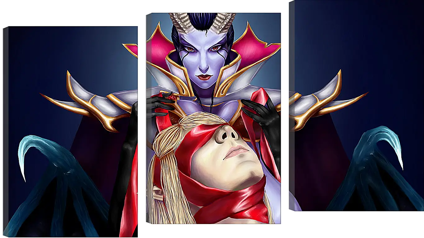 Модульная картина - queen of pain, invoker, dota 2