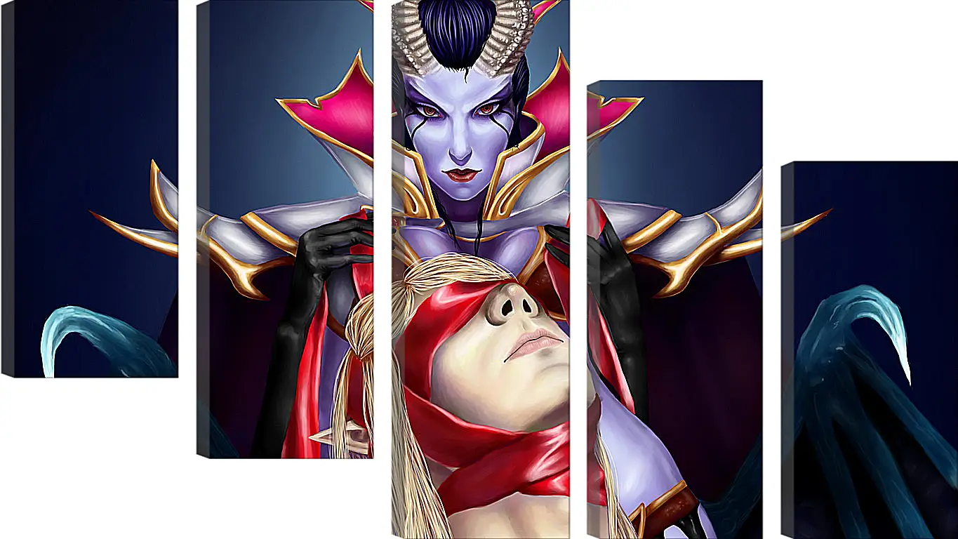 Модульная картина - queen of pain, invoker, dota 2