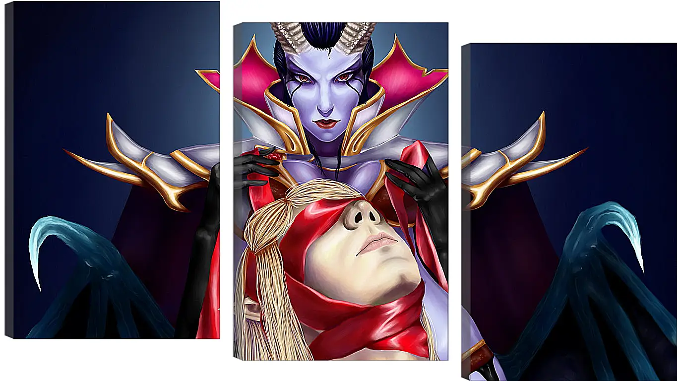 Модульная картина - queen of pain, invoker, dota 2