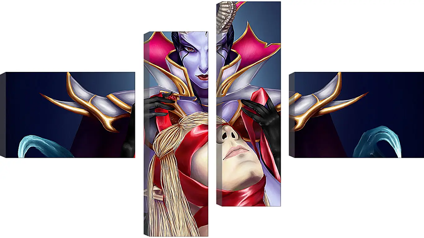 Модульная картина - queen of pain, invoker, dota 2