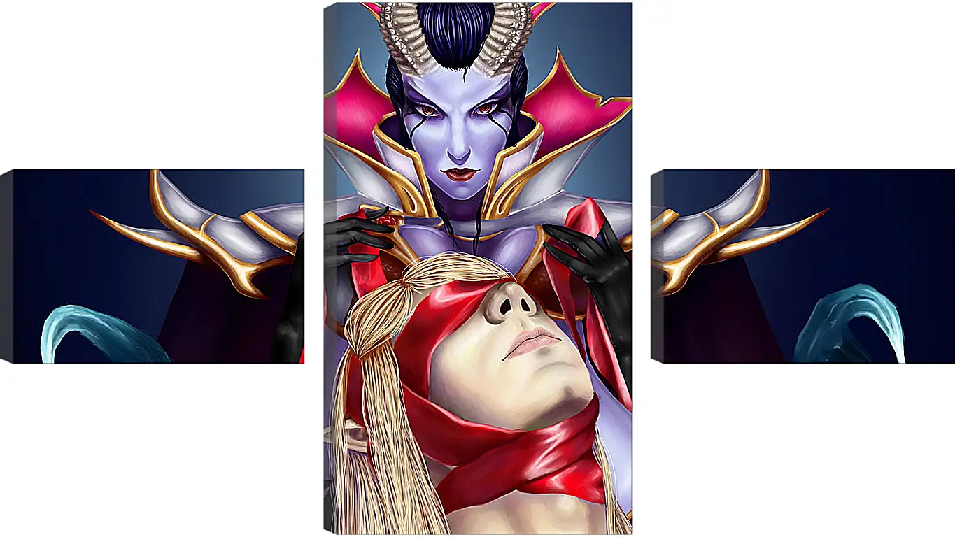 Модульная картина - queen of pain, invoker, dota 2