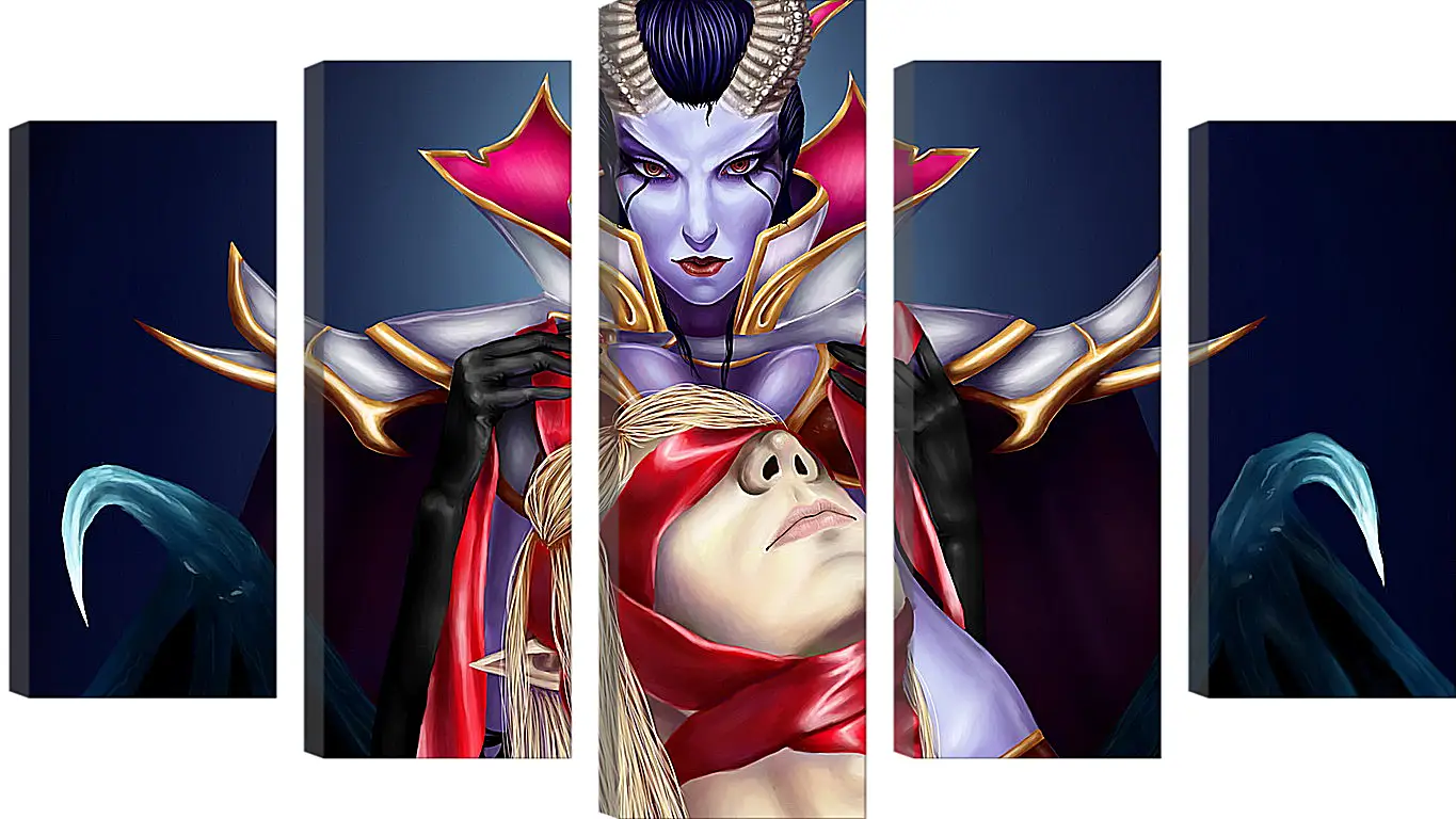 Модульная картина - queen of pain, invoker, dota 2