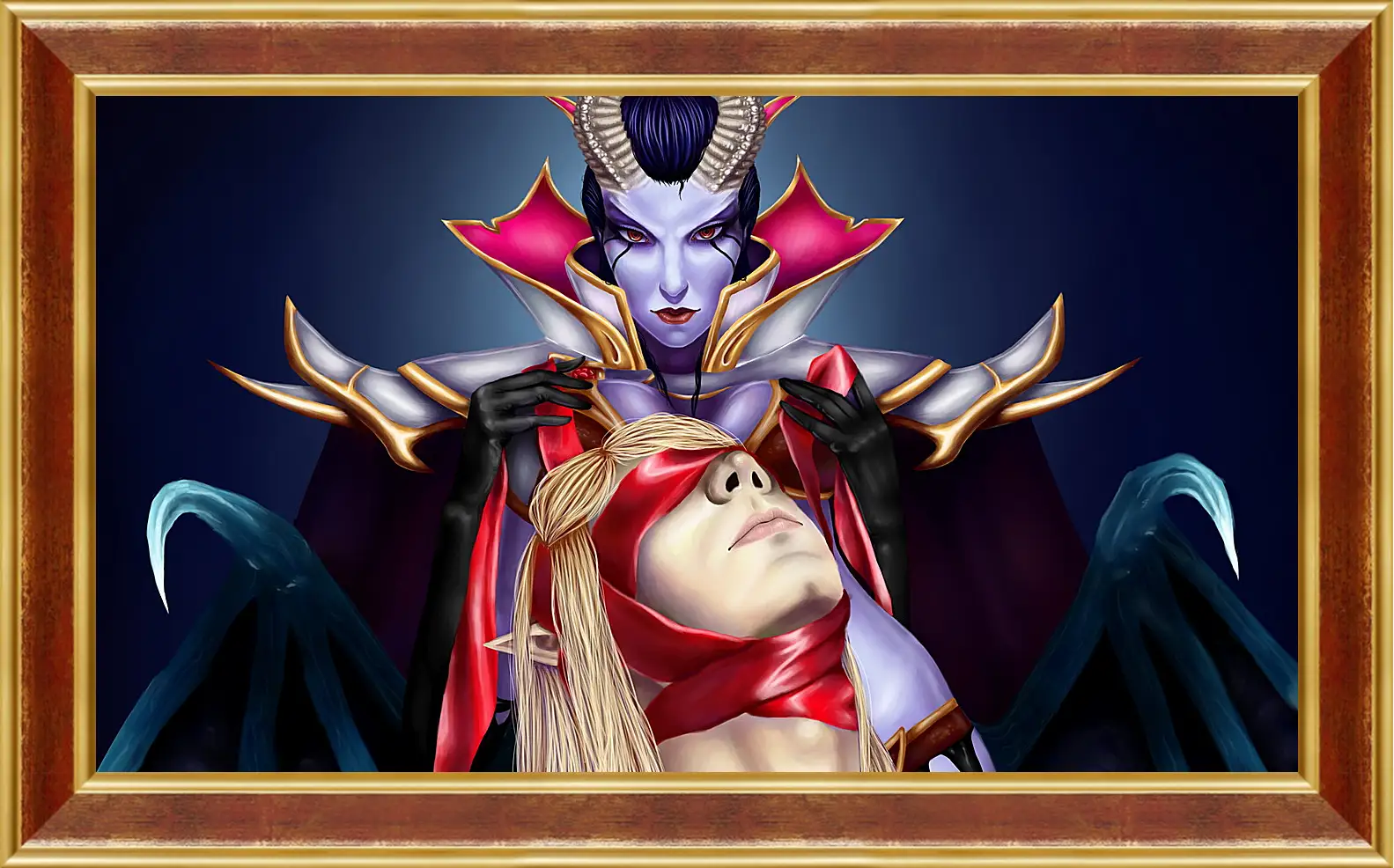 Картина в раме - queen of pain, invoker, dota 2