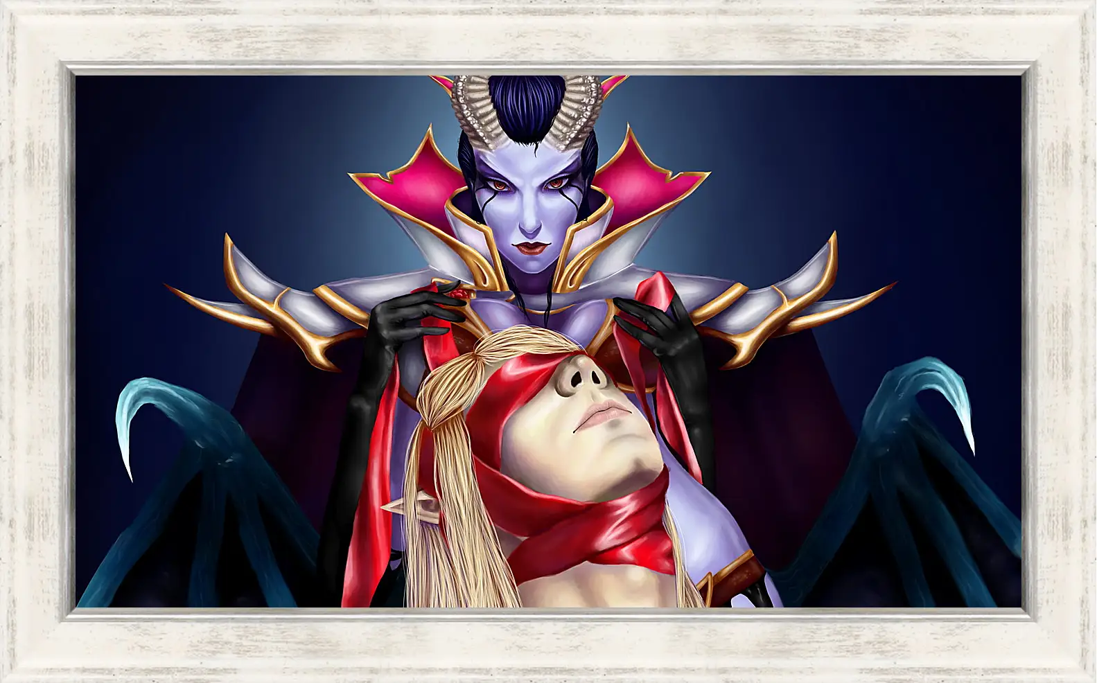 Картина в раме - queen of pain, invoker, dota 2