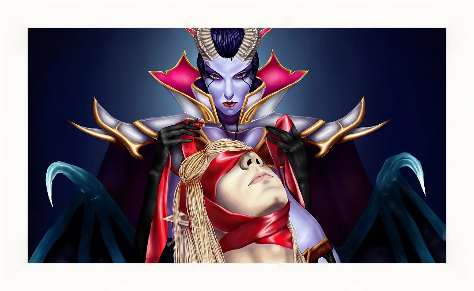 Картина в раме - queen of pain, invoker, dota 2