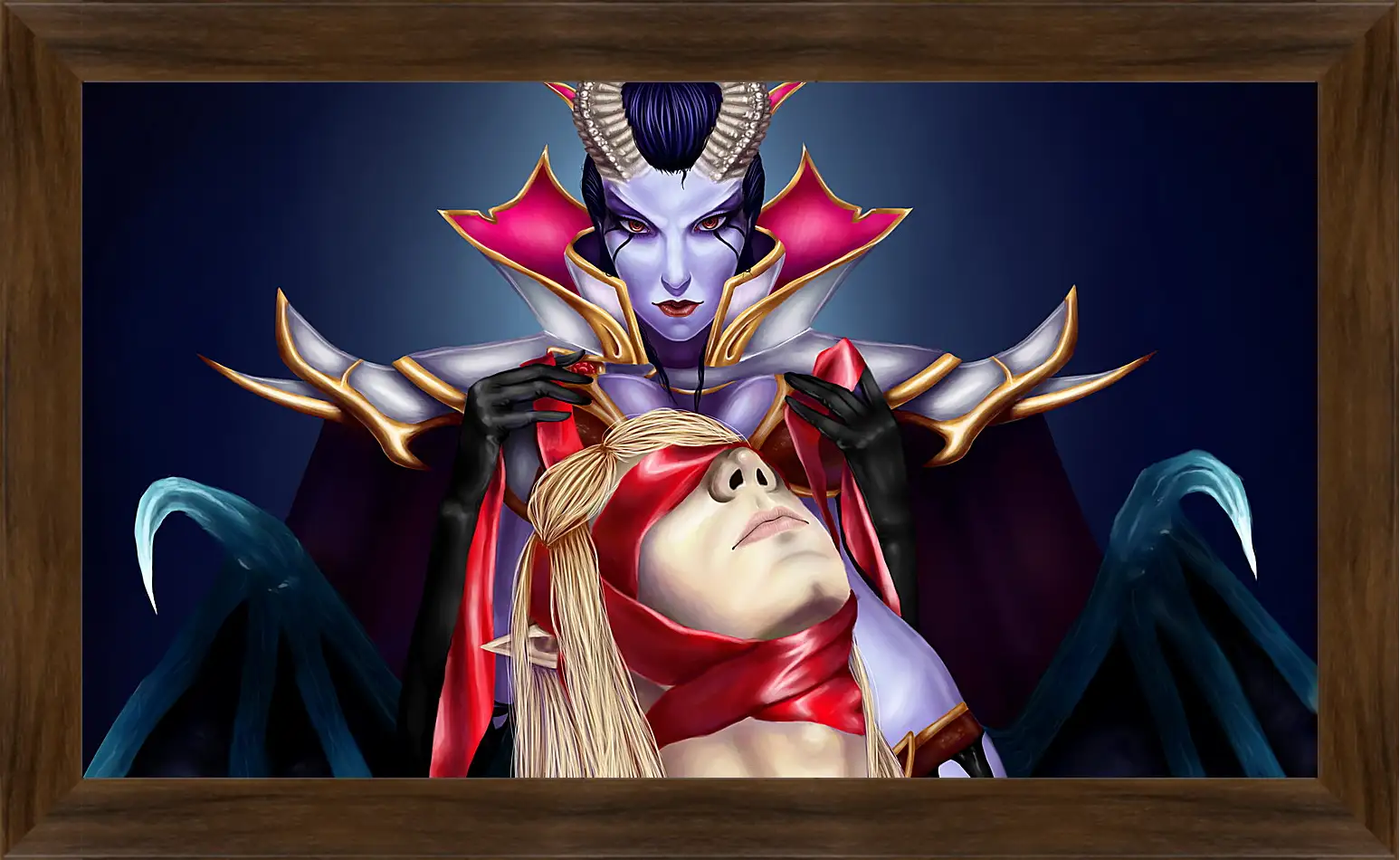 Картина в раме - queen of pain, invoker, dota 2