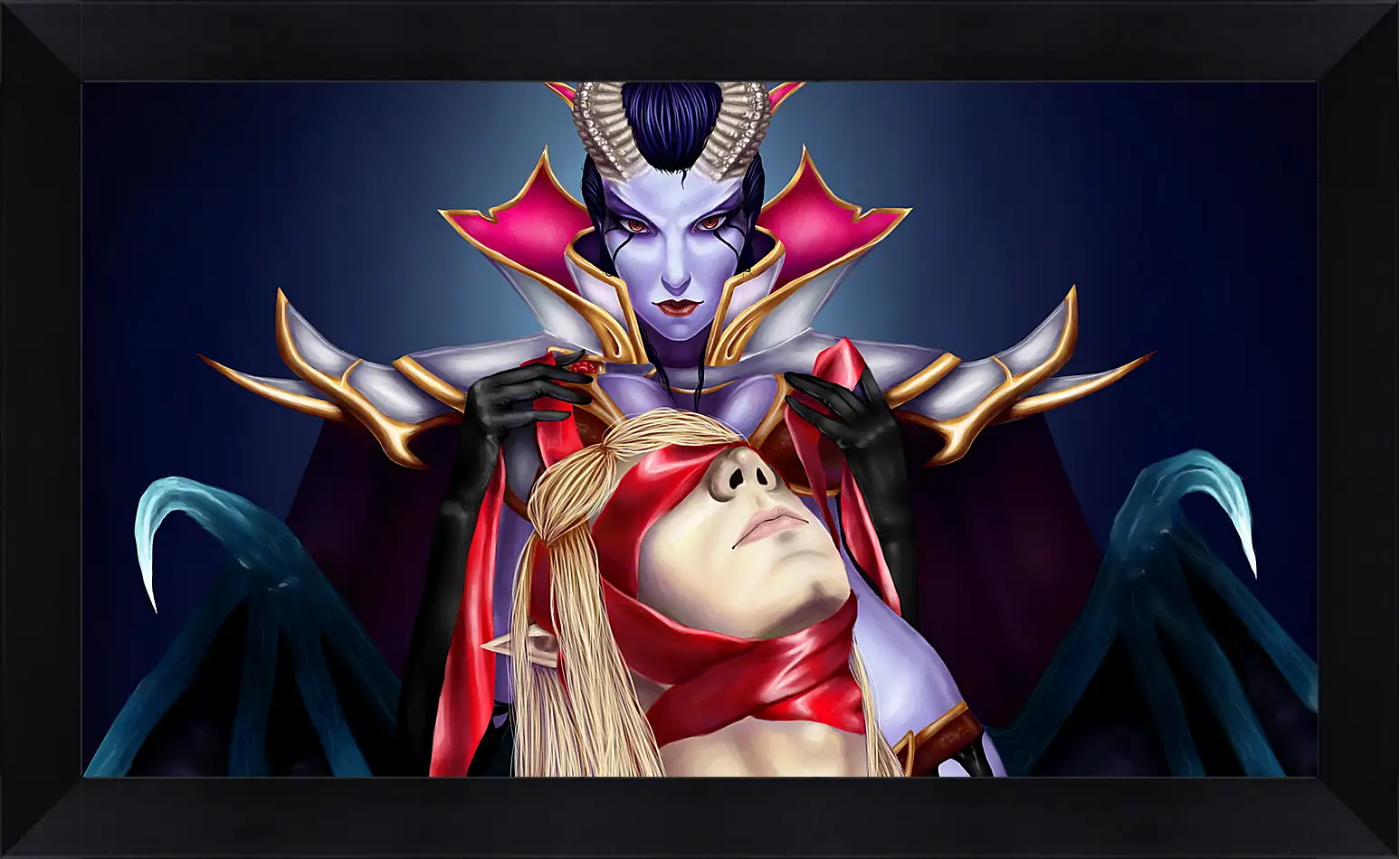 Картина в раме - queen of pain, invoker, dota 2