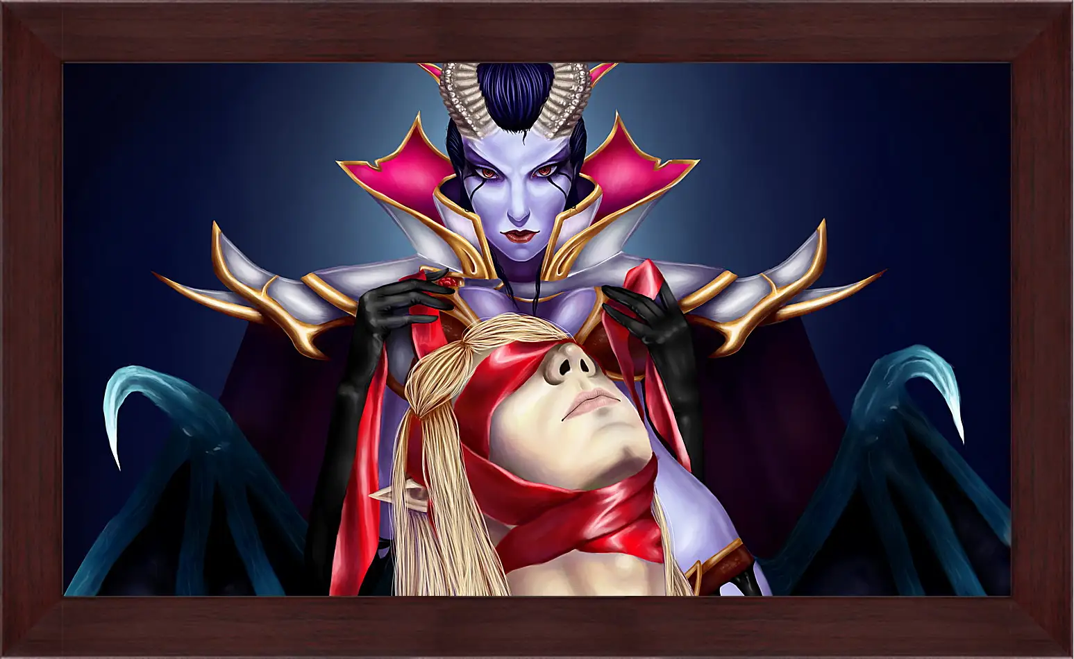 Картина в раме - queen of pain, invoker, dota 2