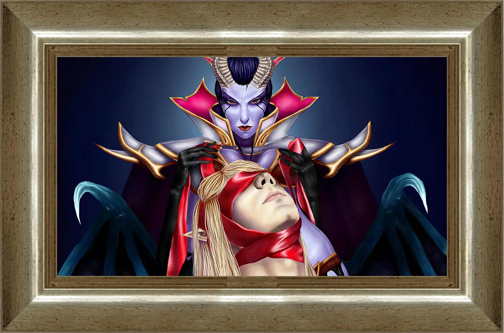 Картина в раме - queen of pain, invoker, dota 2