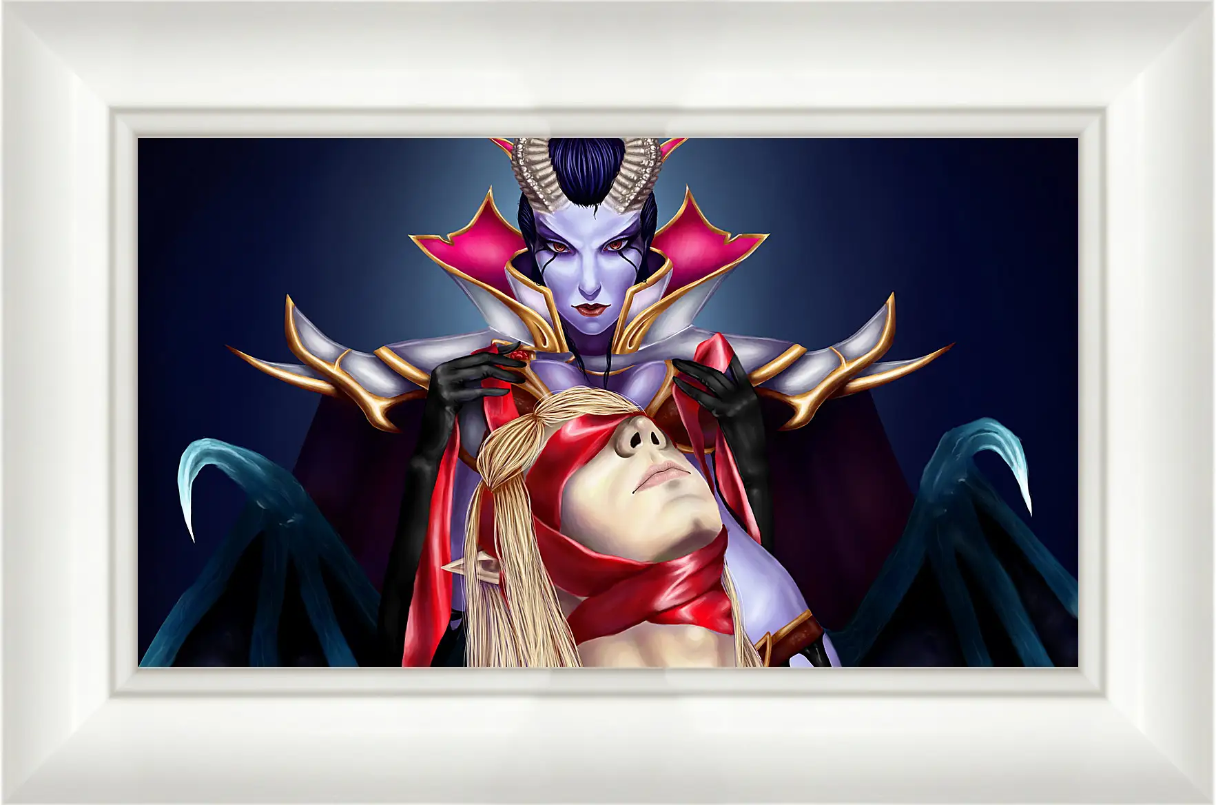 Картина в раме - queen of pain, invoker, dota 2