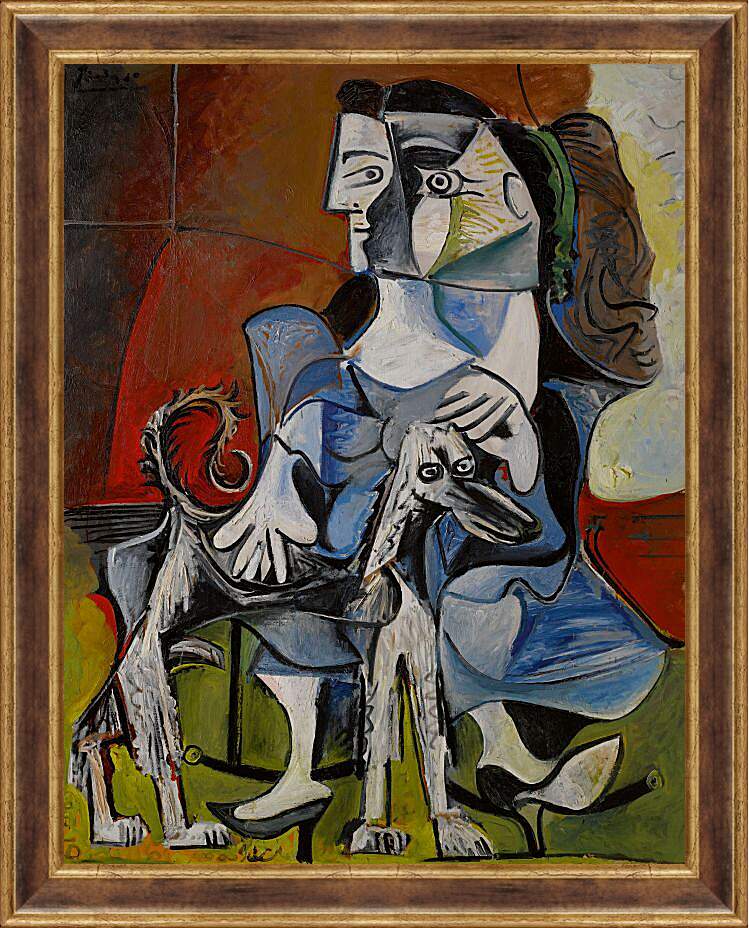 Картина в раме - Femme au Chien. Пабло Пикассо
