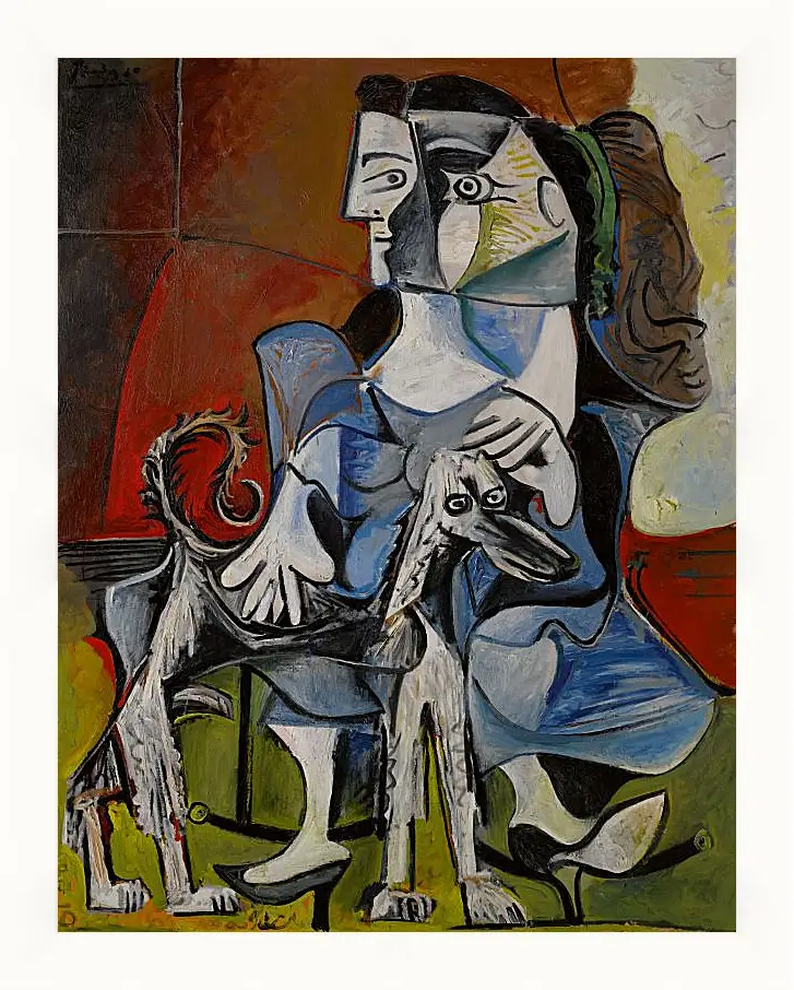 Картина в раме - Femme au Chien. Пабло Пикассо