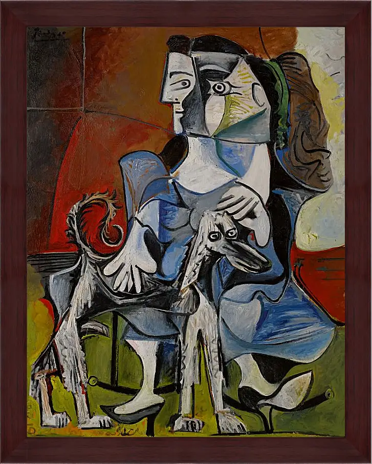 Картина в раме - Femme au Chien. Пабло Пикассо