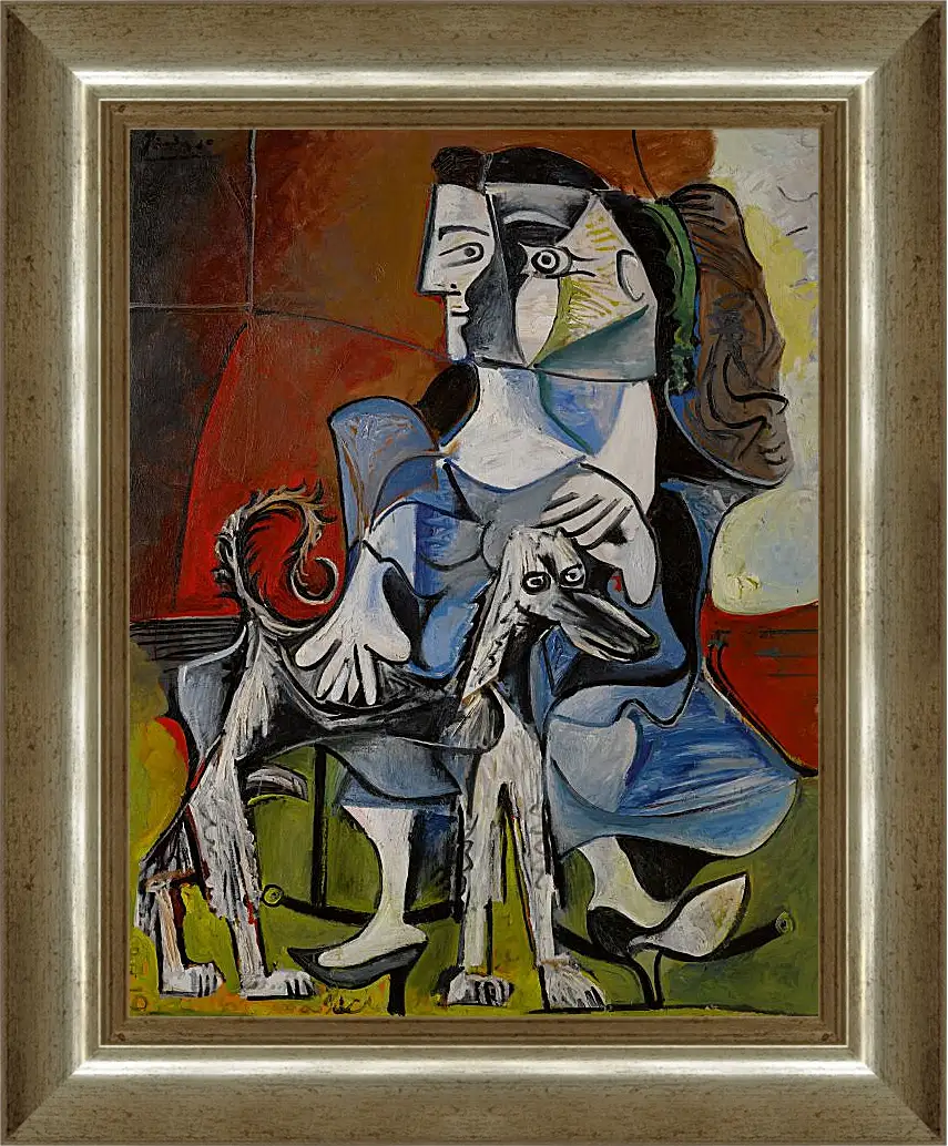 Картина в раме - Femme au Chien. Пабло Пикассо