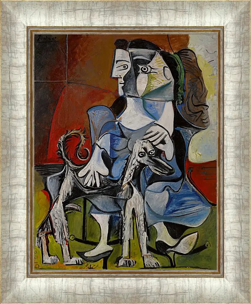 Картина в раме - Femme au Chien. Пабло Пикассо