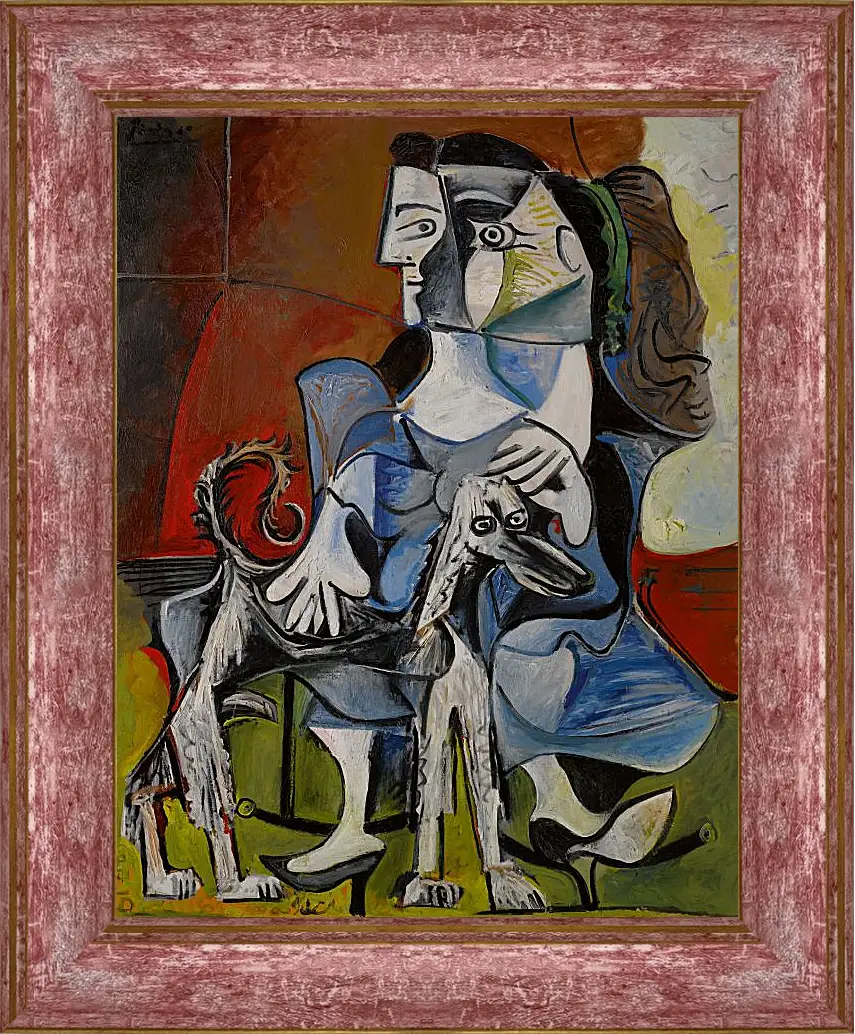 Картина в раме - Femme au Chien. Пабло Пикассо